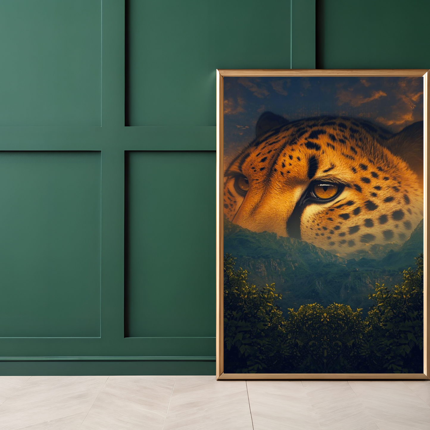 Cheetah Surrealism Digital Wall Art | Primal Luxe Series Vol. I